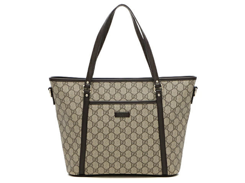 Gucci Tote Bag GG Beige Cream Brown Canvas